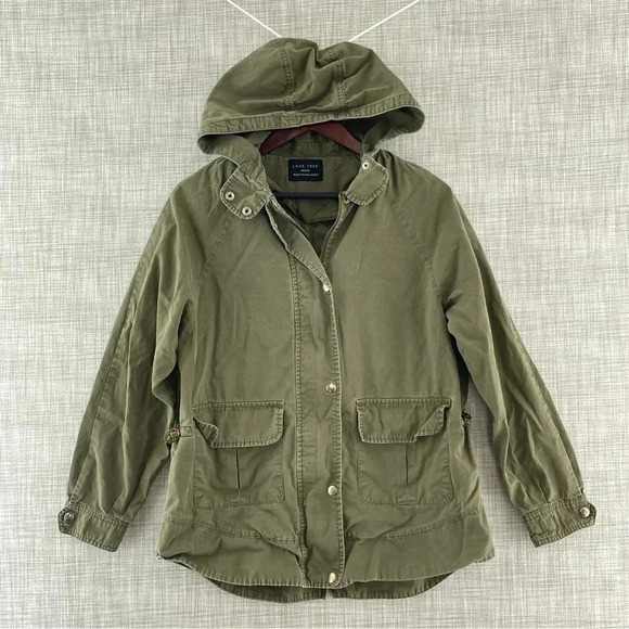 Love Tree Army Green Cotton Full Zip/ button Utility Jacket Women's M 8267/1.2 b - Picture 1 of 12